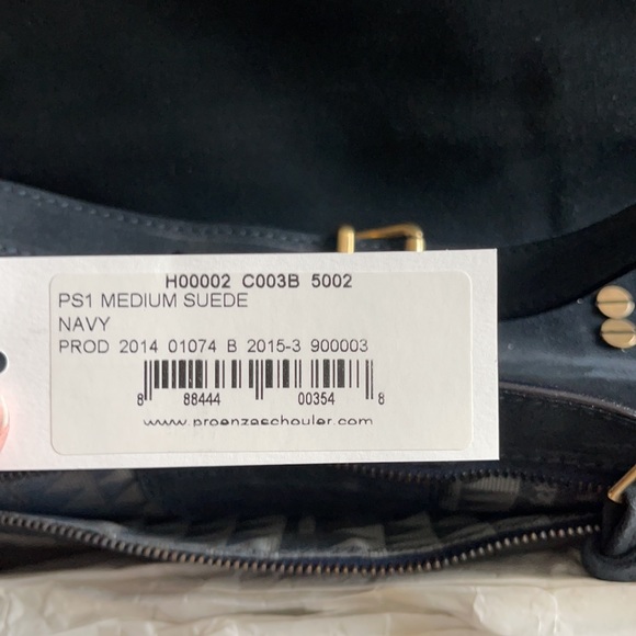 Proenza Schouler PS1 Medium Navy Suede Gold HW - Picture 10 of 16